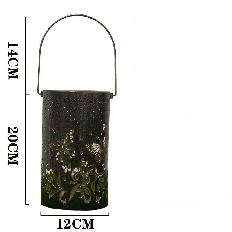 Butterfly lantern iron engraved decorative mood lamp outdoor garden lawn lamp