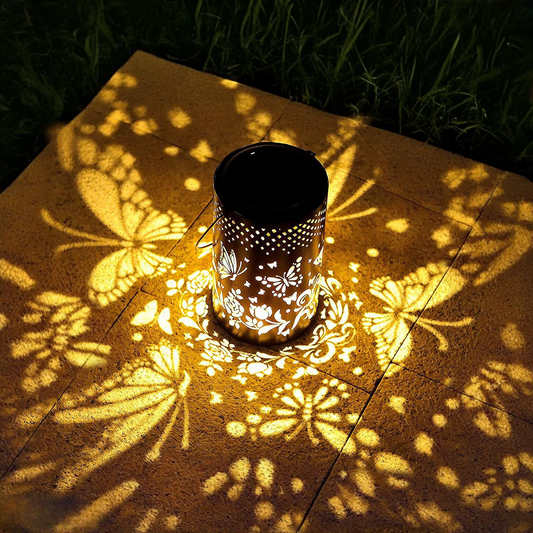 Butterfly lantern iron engraved decorative mood lamp outdoor garden lawn lamp