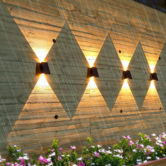 The new solar energy wall lamp LED outdoor garden villa courtyard wall decor up and down light-emitting lamp wall lamp