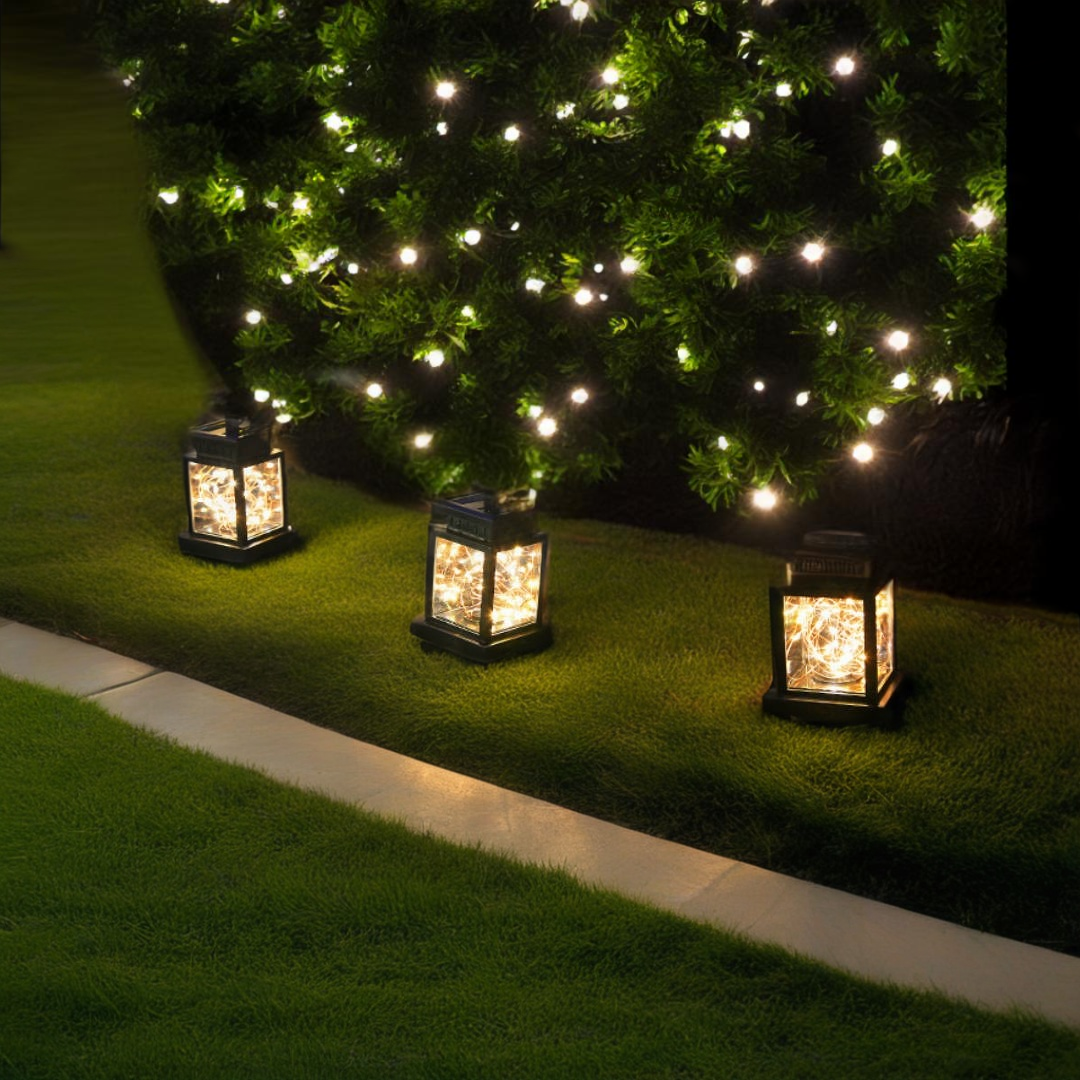 Solar lights, outdoor garden decorative hanging lights home courtyard hanging tree led courtyard night light