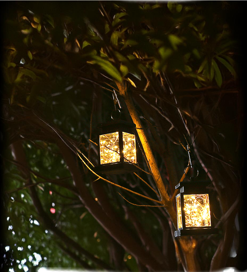 Solar lights, outdoor garden decorative hanging lights home courtyard hanging tree led courtyard night light