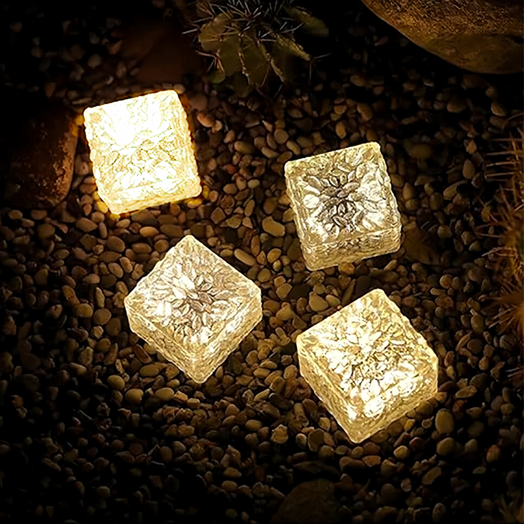 The new solar energy ice brick lamp outdoor waterproof garden lawn atmosphere lamp led garden lamp decorative lights