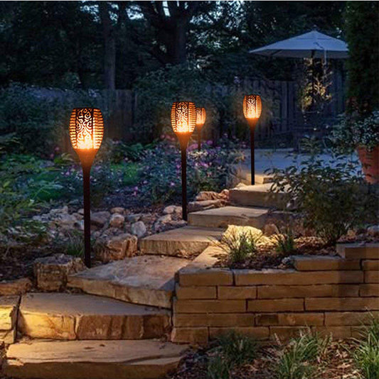 LED Solar Flame Lights for Home Lawn Decoration, Imitation Torch Lights for Garden Landscapes, Ground Stake Lights for Outdoor Use