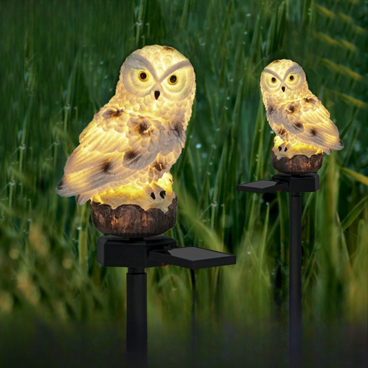 Solar resin owl lights inserted LED garden lawn garden waterproof animal landscape decorative lights