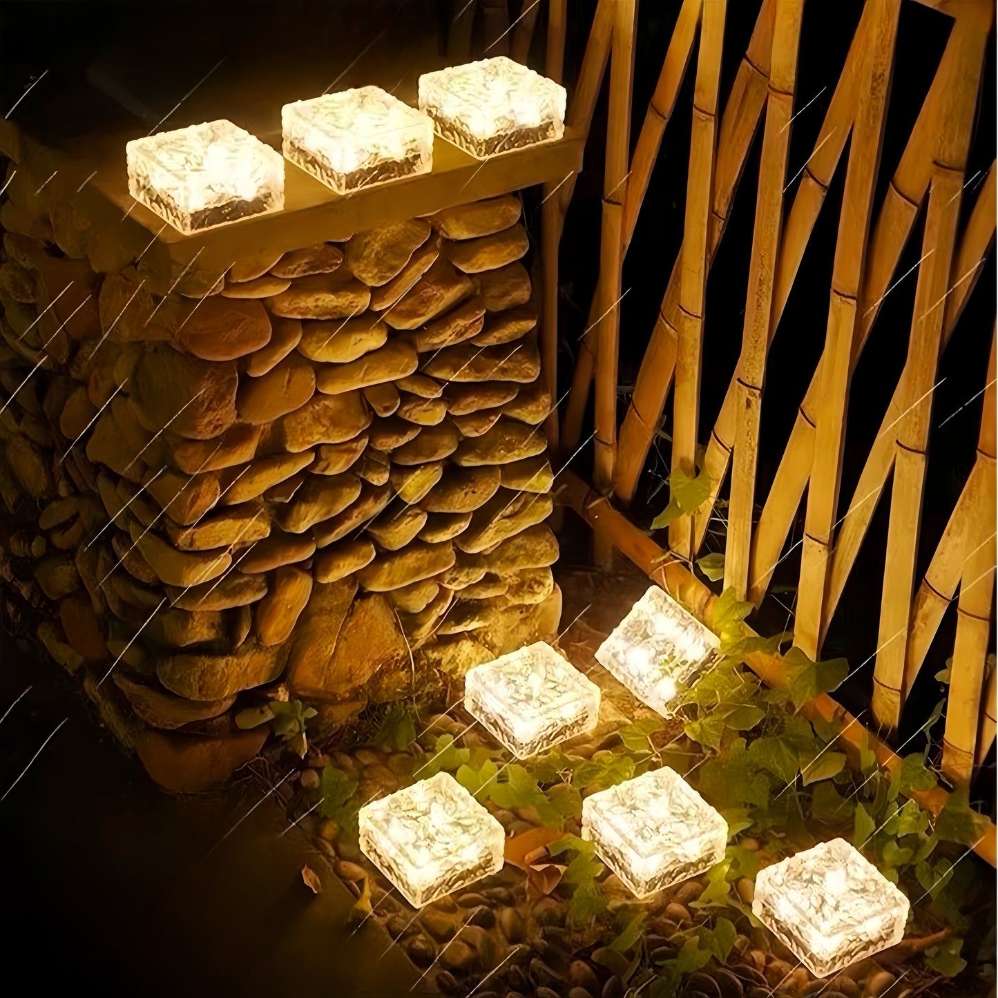 The new solar energy ice brick lamp outdoor waterproof garden lawn atmosphere lamp led garden lamp decorative lights