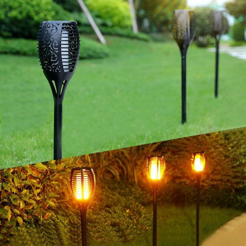 LED Solar Flame Lights for Home Lawn Decoration, Imitation Torch Lights for Garden Landscapes, Ground Stake Lights for Outdoor Use